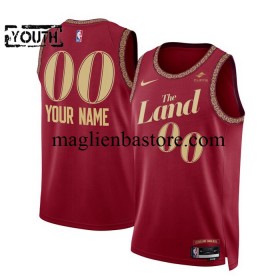 Maglia NBA Cleveland Cavaliers Personalizzate 2023-2024 Nike City Edition Rosso Swingman - Bambino
